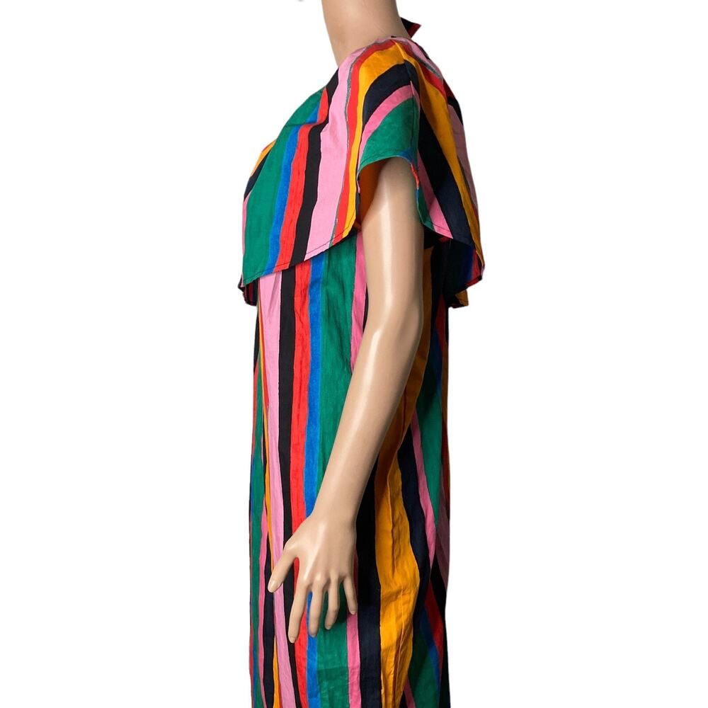 Who What Wear Maxi Dress Womens XXL Striped Multi Colored One Shoulder New - Picture 12 of 16